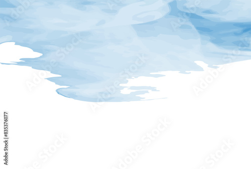 Watercolor background. Blue clouds on a white background. Vector illustration for creative design