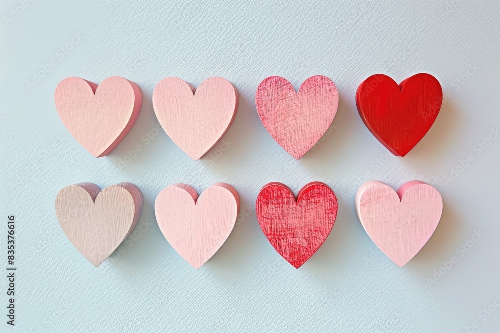 Minimalist heart shapes in light red and pink, symbolizing cardiovascular health Minimalist heart shapes in light red and pink, symbolizing cardiovascular health