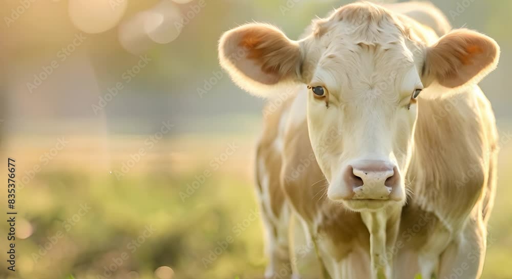 Portrait of adult cows in front view with blurred background. Concept Animals, Farm Life, Portraits, Nature, Photography Portrait of adult cows in front view with blurred background. Concept Animals, Farm Life, Portraits, Nature, Photography