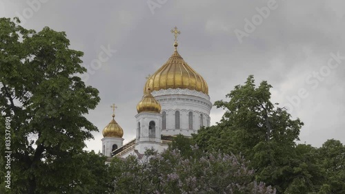 Orthodox Church of Christ the Savior In spring day on May  in Moscow, Russia.