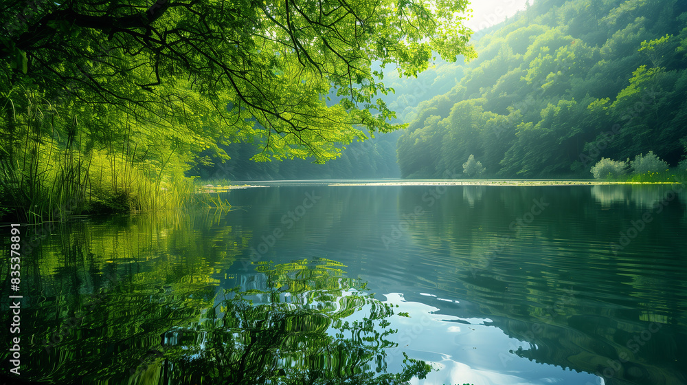 Fototapeta premium morning on the lake 