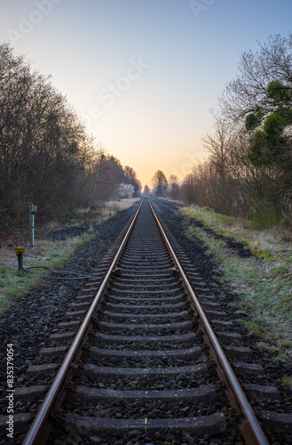 The railway going into the horizon