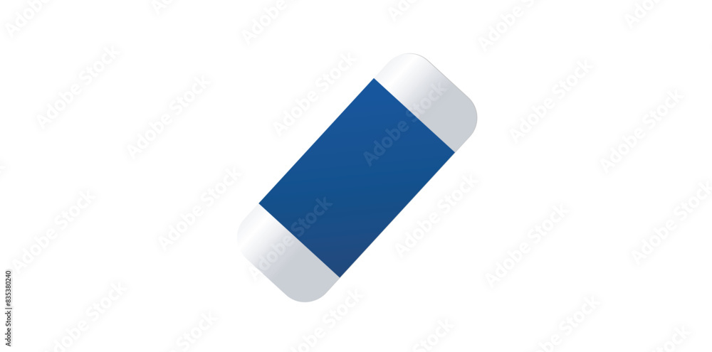 Blue Eraser Tool On White Background, Eraser Rubber Vector Illustration. Blue Eraser Tool On White Background, Eraser Rubber Vector Illustration.