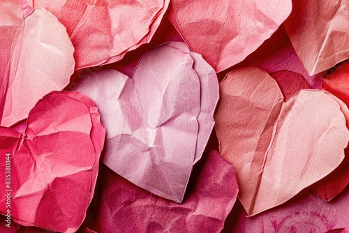 Minimalist heart shapes in light red and pink, symbolizing cardiovascular health photo