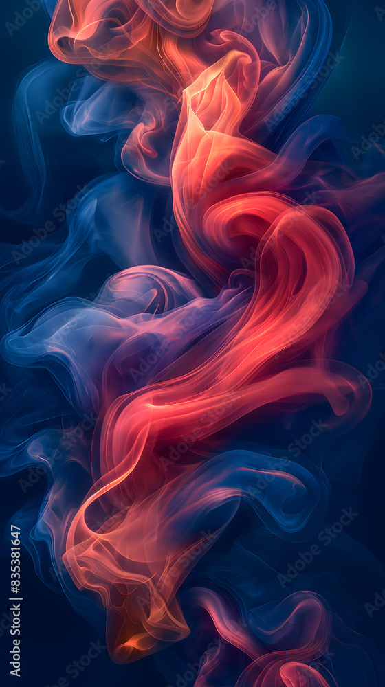 Ethereal Abstract Swirls in Vivid Blue and Red Hues Ethereal Abstract Swirls in Vivid Blue and Red Hues