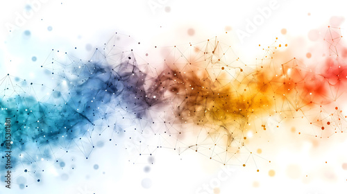 Abstract Network Connections with Colorful Bokeh Background