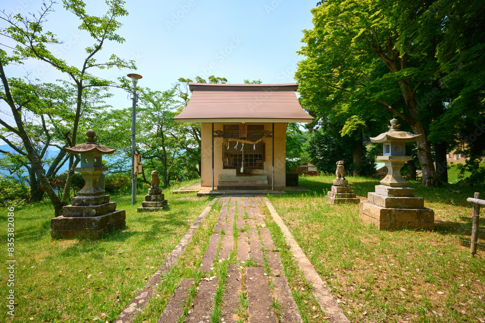 Naklejka premium 大内峠の妙見堂