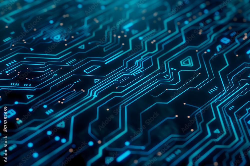 Abstract Technology Background with Blue Circuit Patterns Abstract Technology Background with Blue Circuit Patterns