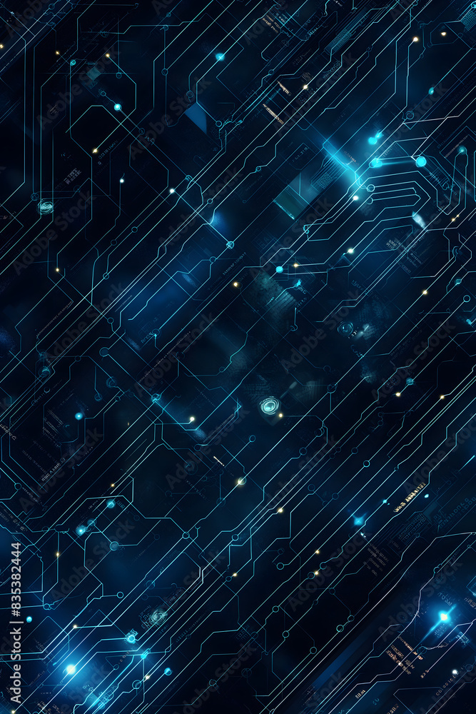 Abstract Technology Background with Blue Circuit Patterns Abstract Technology Background with Blue Circuit Patterns