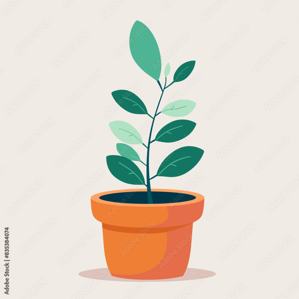 Fototapeta premium Potted Plant on Light Background