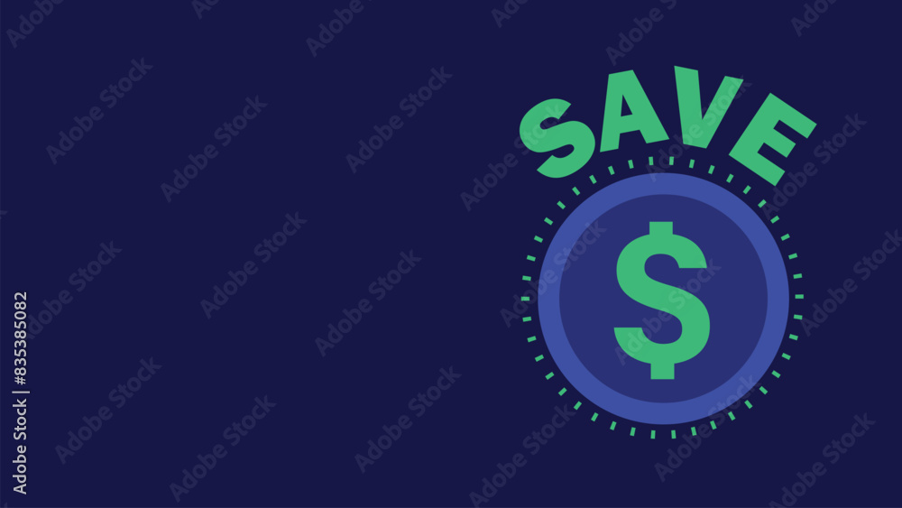 Save money concept vector banner design illustration