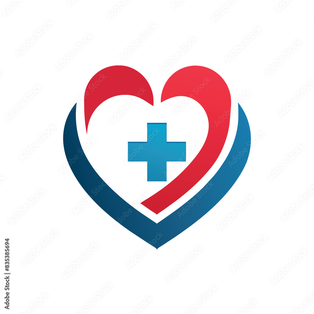 Minimal and simple medical logo concept vector art illustration, a heart shape medical logo Minimal and simple medical logo concept vector art illustration, a heart shape medical logo