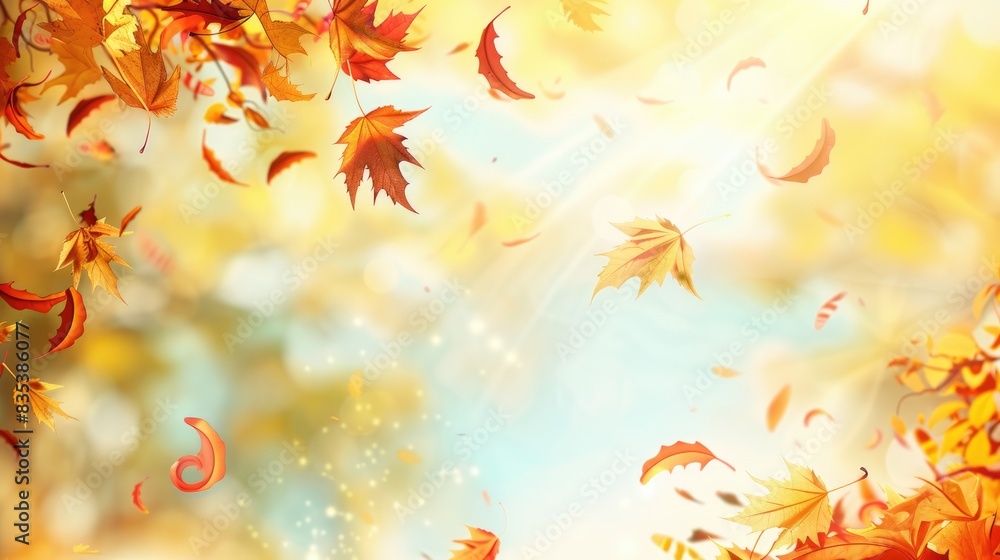 Autumn leaves with a blurred background Autumn leaves with a blurred background