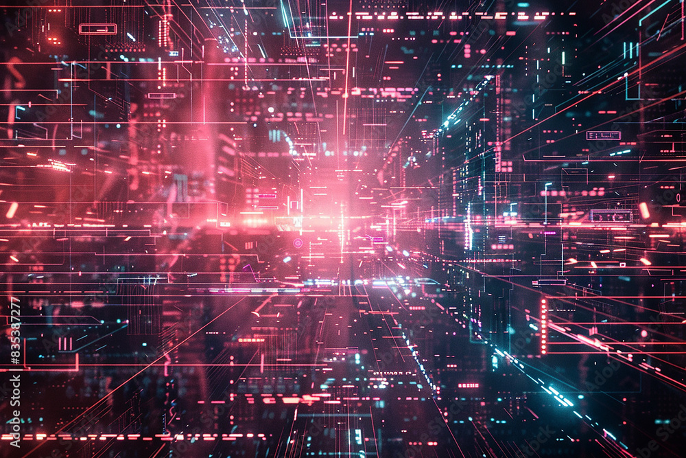 Fototapeta premium background of cyber ai cyberspace technology web futuristic background illustration digital design.