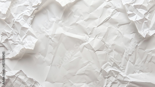 Abstract white crumpled paper texture for creative design backdrop