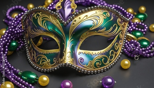 Carnival mask with pearls, illustration