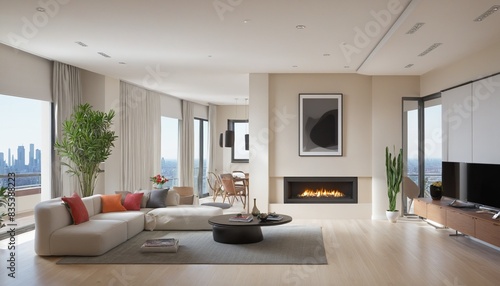 Modern bright interior living room