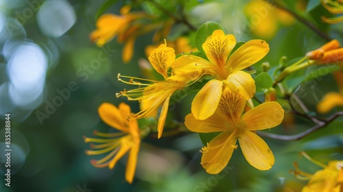 Chinese Desmos Desmos chinensis Lour blooms as a fragrant yellow flower in the morning becoming less aromatic by midday SaiYut blossoms feature elongated curled petals and produce essential