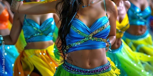 Latin Fiesta An Energetic Celebration with Dancing, Music, and Colorful Outfits. Concept Fiesta Decor Ideas, Salsa Dancing Tips, Latin Music Playlist, Colorful Outfit Inspiration, Party Food Recipes photo
