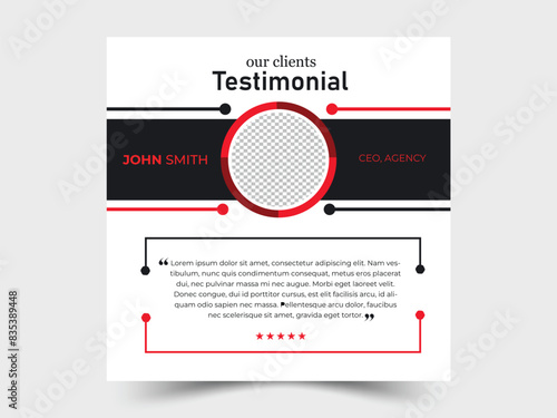 Client testimonial social media post design. Client feedback or client testimonial banner design. customer feedback testimonial template.