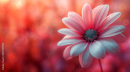 Close-Up of a Pink Flower with Bokeh Background in Warm Tones © SITI