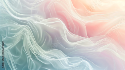 Abstract Gradient Waves, Soft Pastels, Flowing Curves