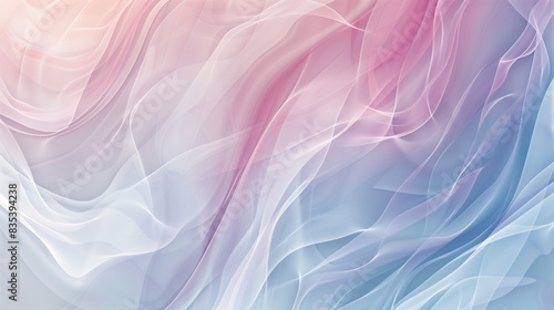 Abstract Gradient Waves, Soft Pastels, Flowing Curves