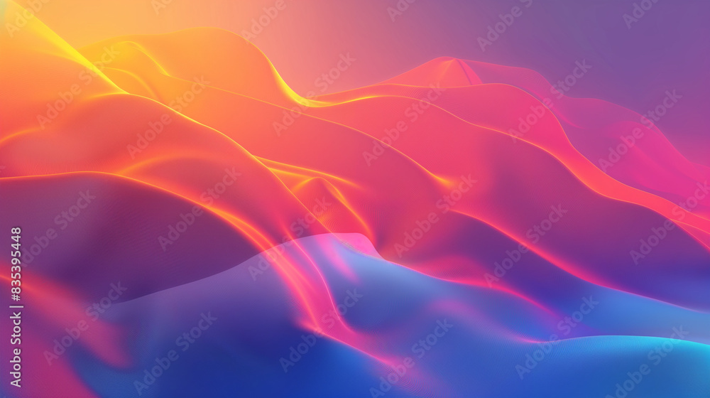 Abstract Gradient Waves, Soft Pastels, Flowing Curves Abstract Gradient Waves, Soft Pastels, Flowing Curves