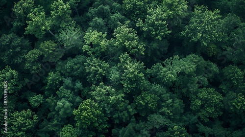 Background texture of dense forest canopy