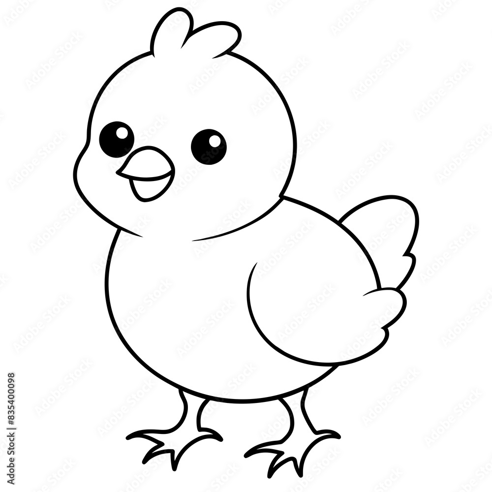 A Baby chicken logo icon line art vector illustration. A Baby chicken logo icon line art vector illustration.