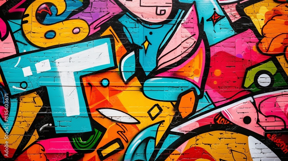 Background texture of vibrant graffiti art Background texture of vibrant graffiti art