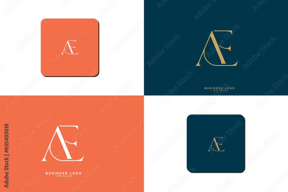 AE, EA, A, E, Abstract Letters Logo Monogram