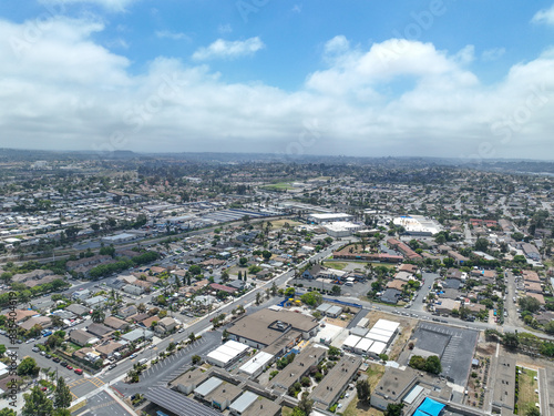 Aerial view of houses and communities in Vista  Carlsbad in North County of San Diego  California. USA.