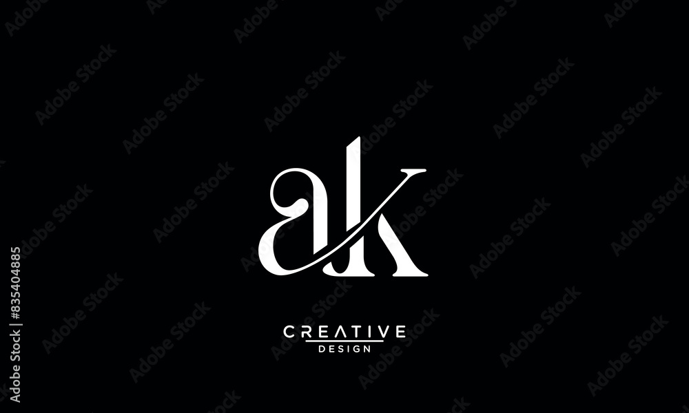 AK, KA, A, K, Abstract Letters Logo Monogram AK, KA, A, K, Abstract Letters Logo Monogram