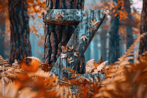 A tree trunk standing alone in a dense forest