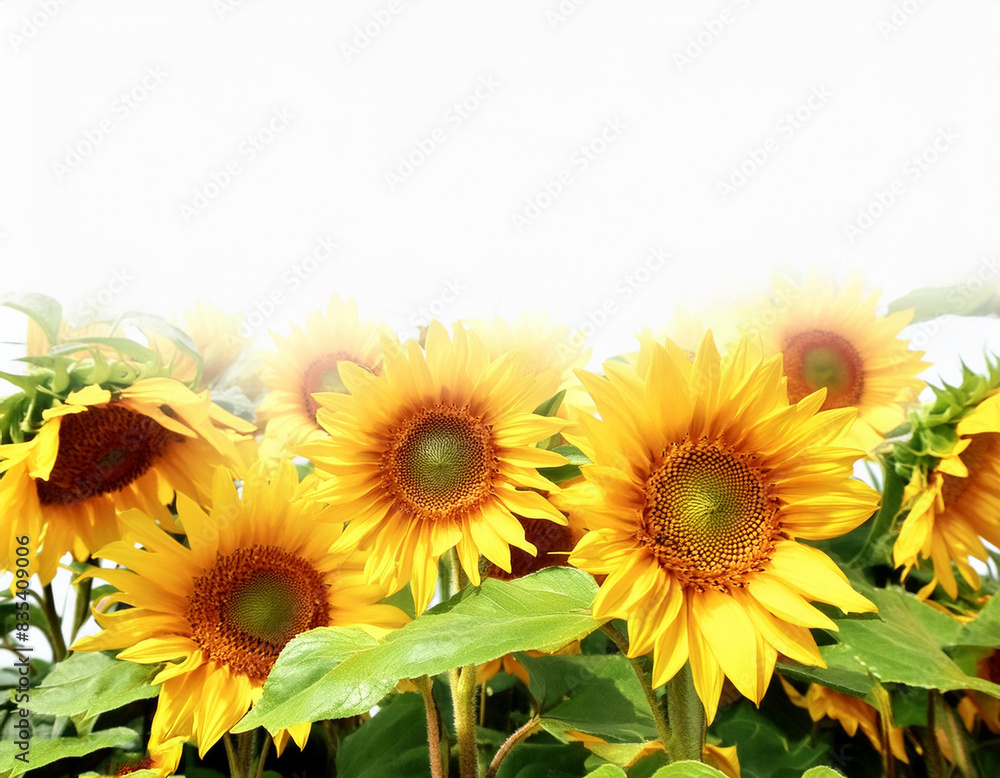 Beautiful field of sunflowers, generative AI Beautiful field of sunflowers, generative AI