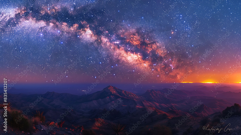 breathtaking view of the Milky Way from the Kitt Peak National Observatory in Arizona showcasing the desert landscape below