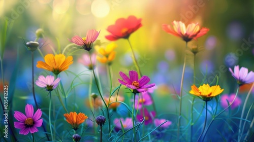Colorful flowers in the background nature picture