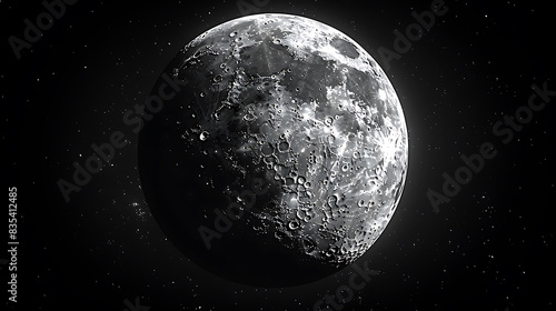 breathtaking view of the Waxing Gibbous Moon with its bright face nearly fully illuminated and lunar features clearly visible