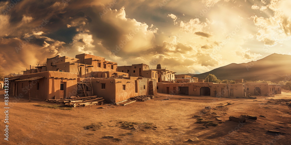 Fototapeta premium In the mystical atmosphere of Taos Pueblo USA This_001