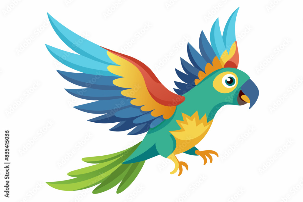 flying psittacine bird vector illustration flying psittacine bird vector illustration