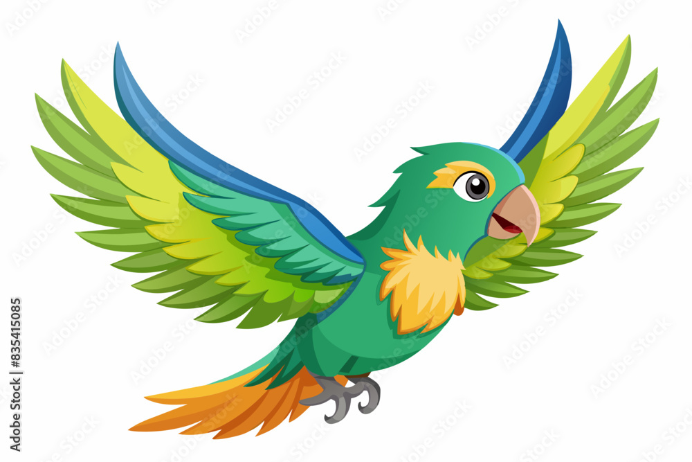 flying psittacine bird vector illustration flying psittacine bird vector illustration