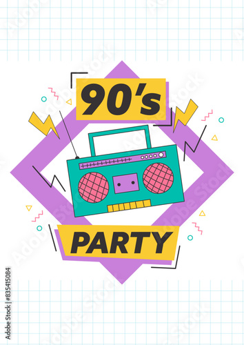 90 s party poster