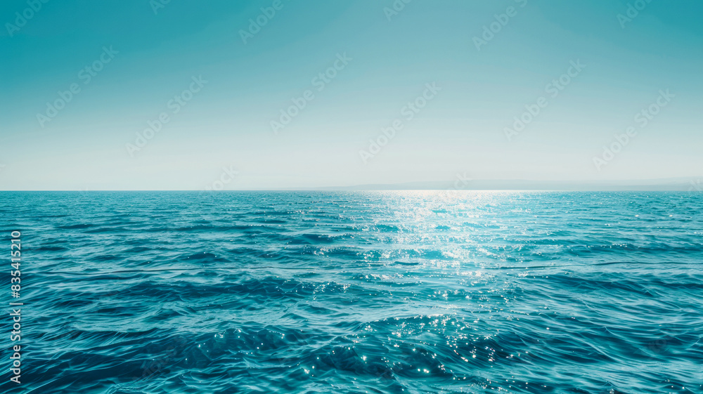 Tranquil Depths: Expansive Ocean View under a Clear Blue Sky Tranquil Depths: Expansive Ocean View under a Clear Blue Sky