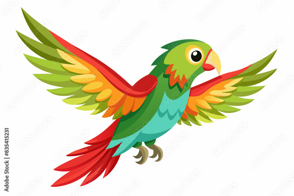 flying psittacine bird vector illustration flying psittacine bird vector illustration