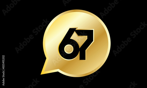 Number 3D Gold Logo Circle Triangle Modern