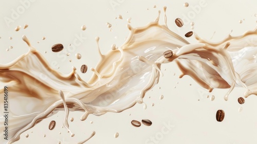 Splash of Coffee with Milk Generative AI