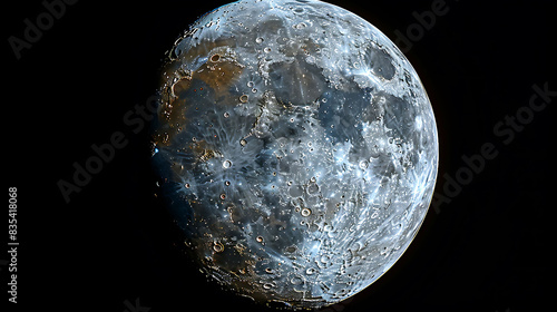composite image of the Waning Gibbous Moon showing a slightly less than full phase with shadows starting to appear along the terminator photo