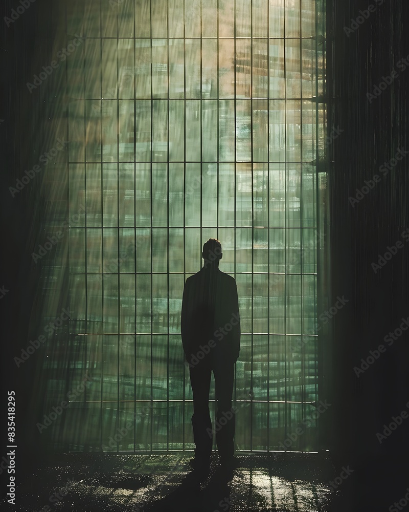 Fototapeta premium Shadow Cage Imprisonment in Thoughts Darkened Realm
