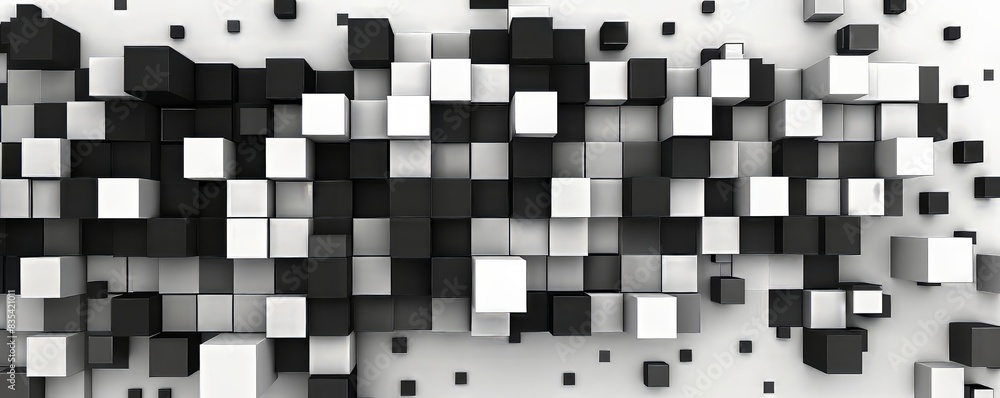 Black and White Cube Pattern Black and White Cube Pattern